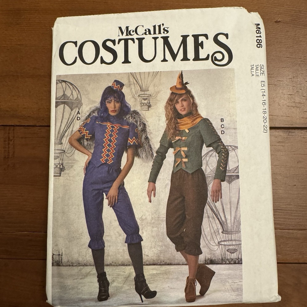McCall's M8186 Monkey Scarecrow Costume Sewing Pattern Plus Size 14-22 Uncut